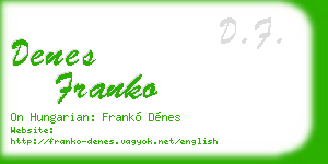 denes franko business card
